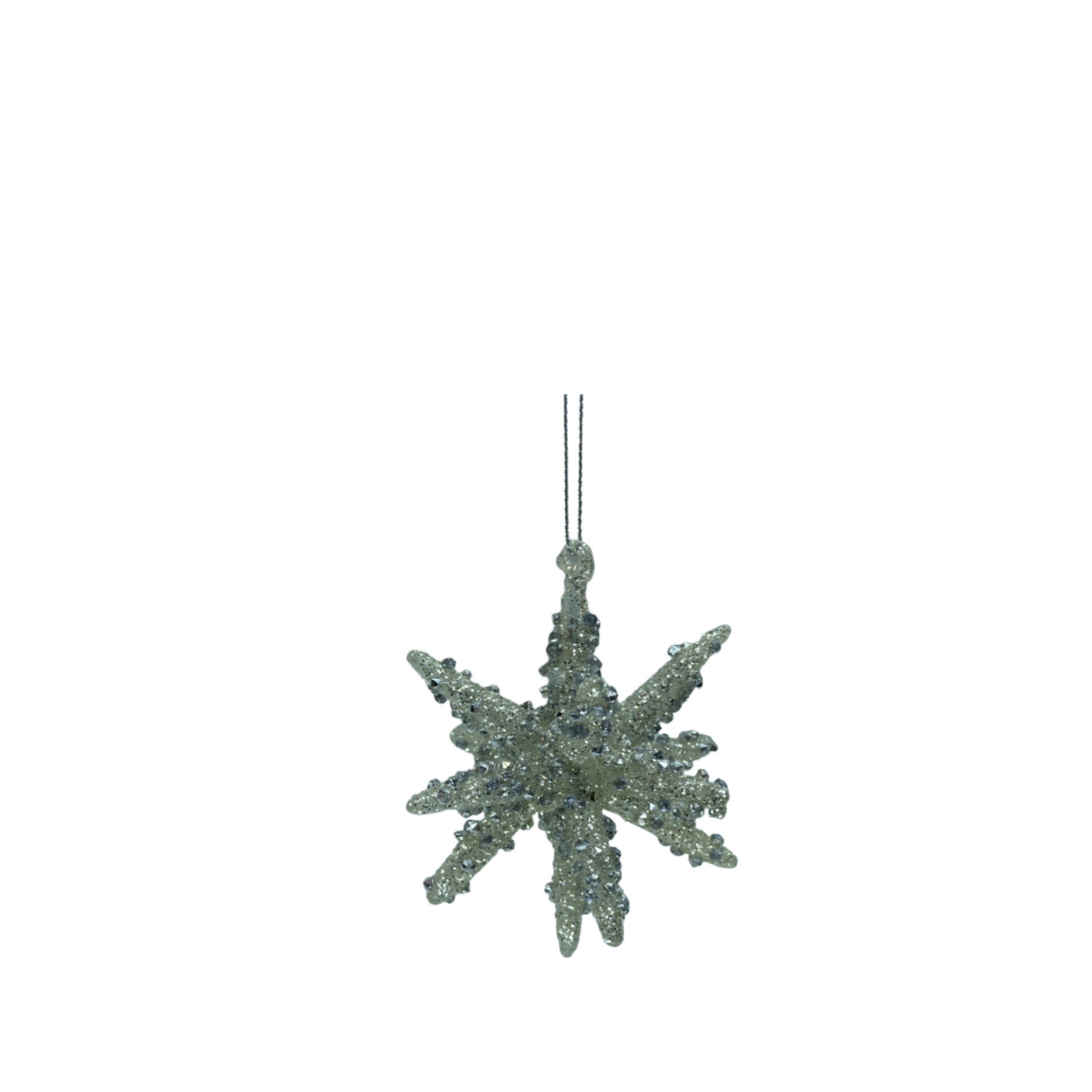 Glaskugle glitter stjerne II