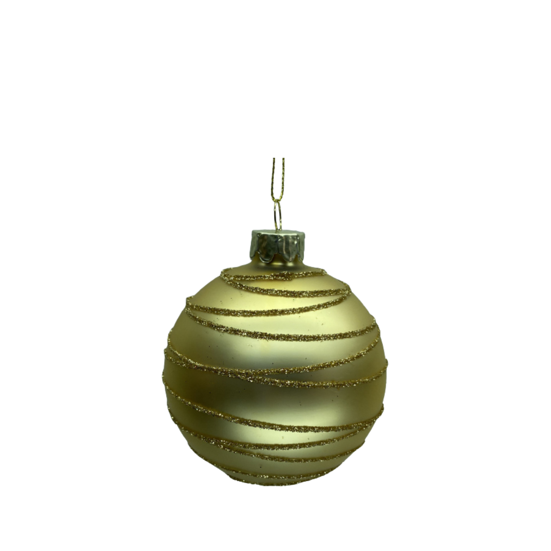 4 Stk. Christbaumkugeln mit horizontalen Streifen