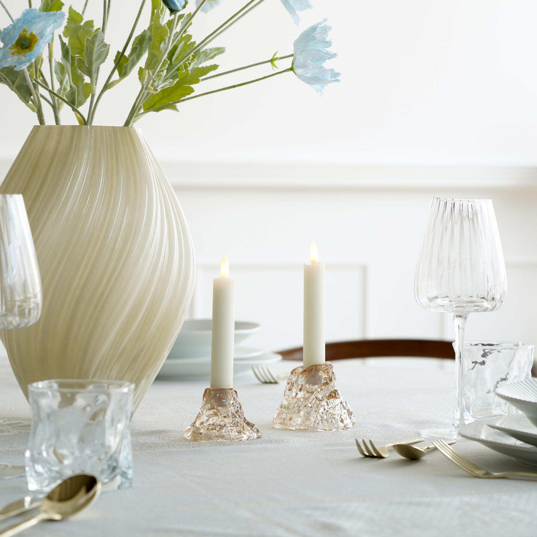 Smelt glaslysestage - stor