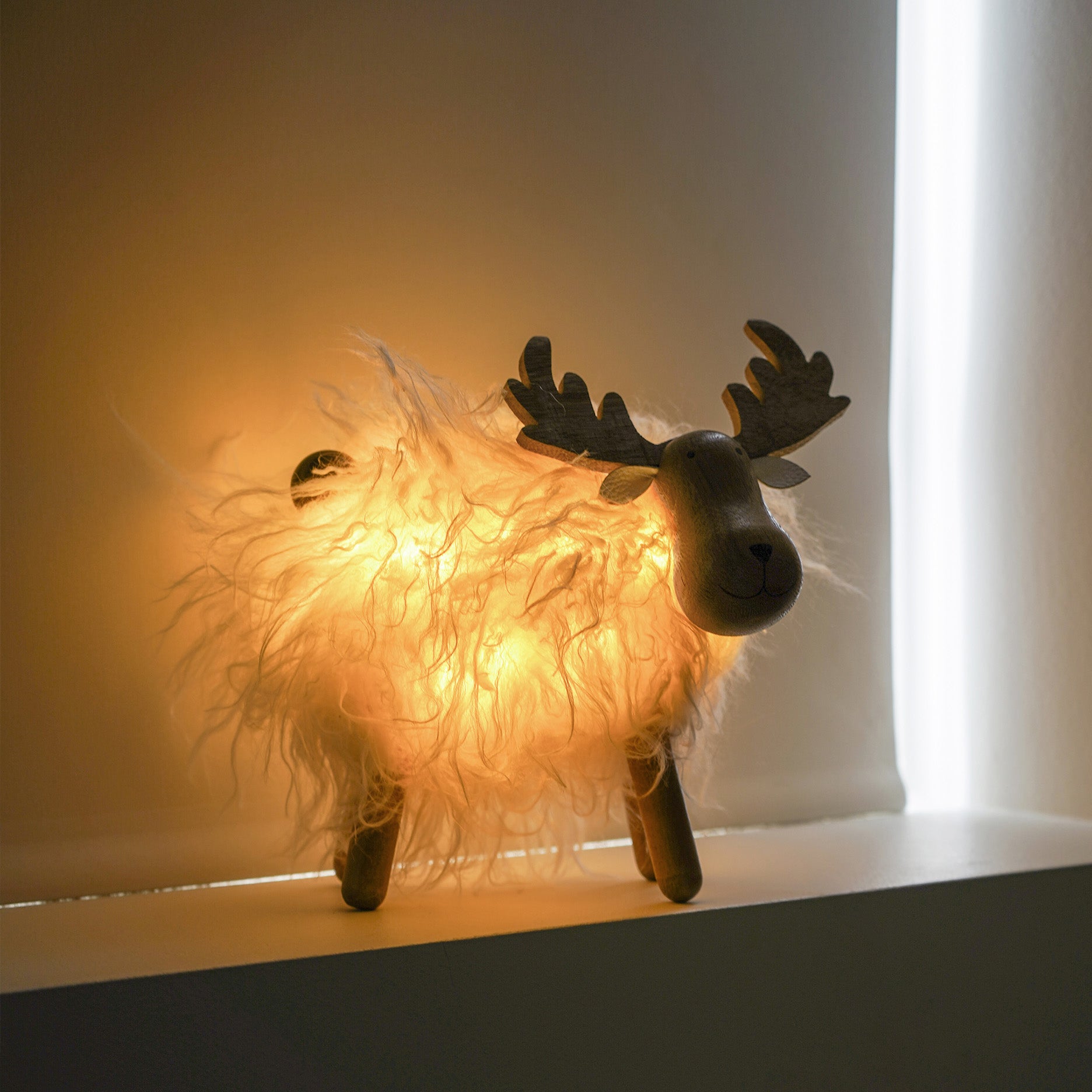 LED Holz-Elchlampe