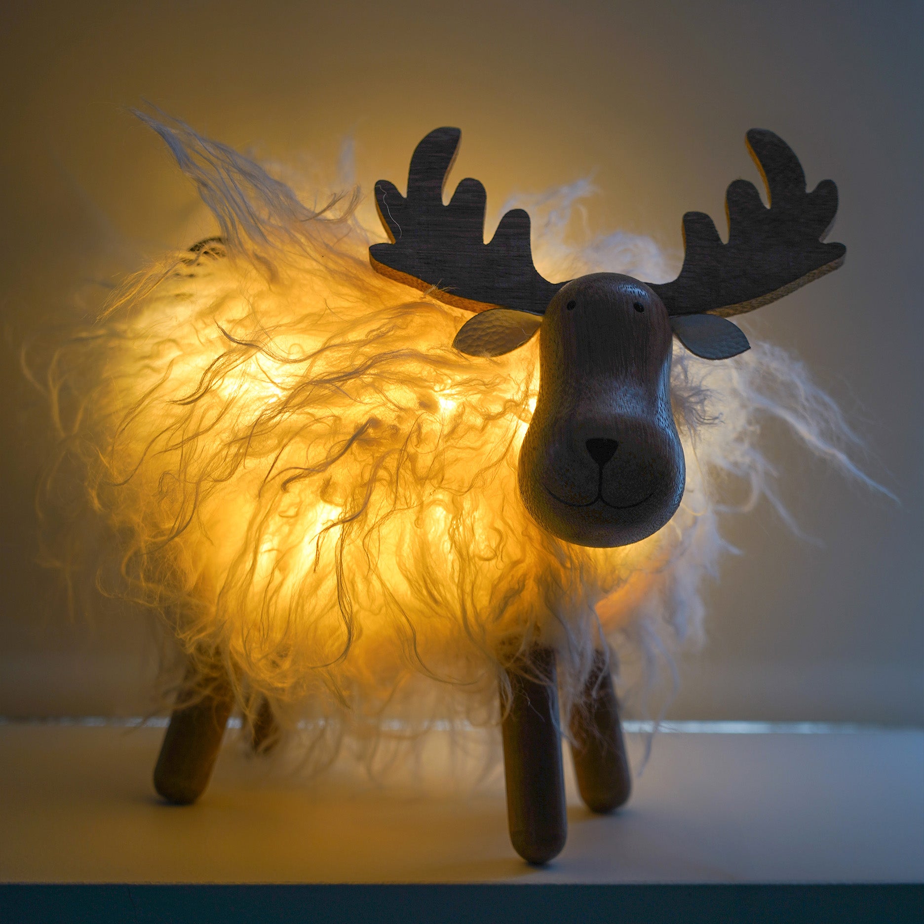 LED Holz-Elchlampe
