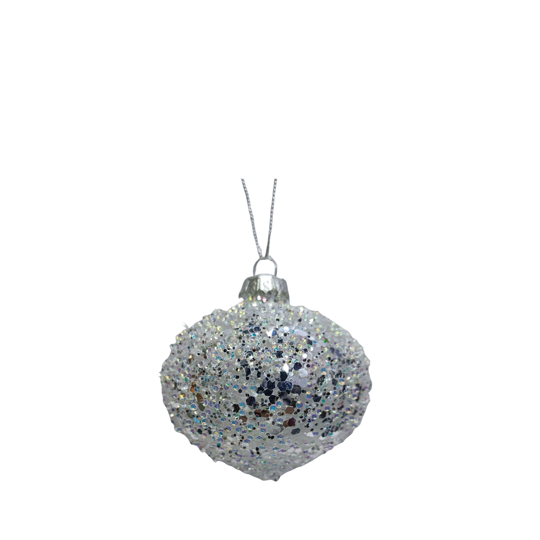 Glaskugel mit Regenbogen-Glitzer