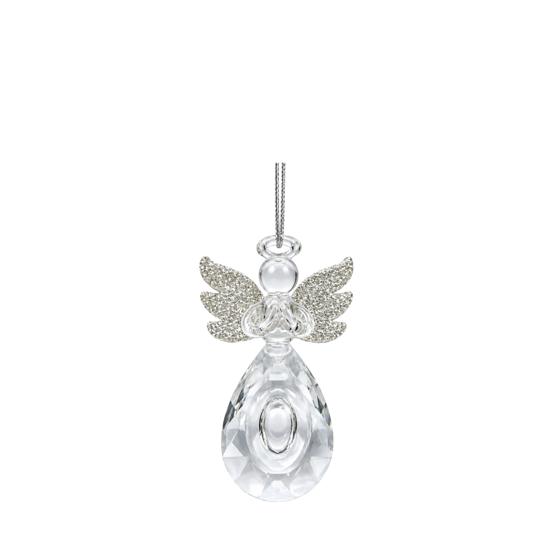 Glaskugel Engel m. Glitzer