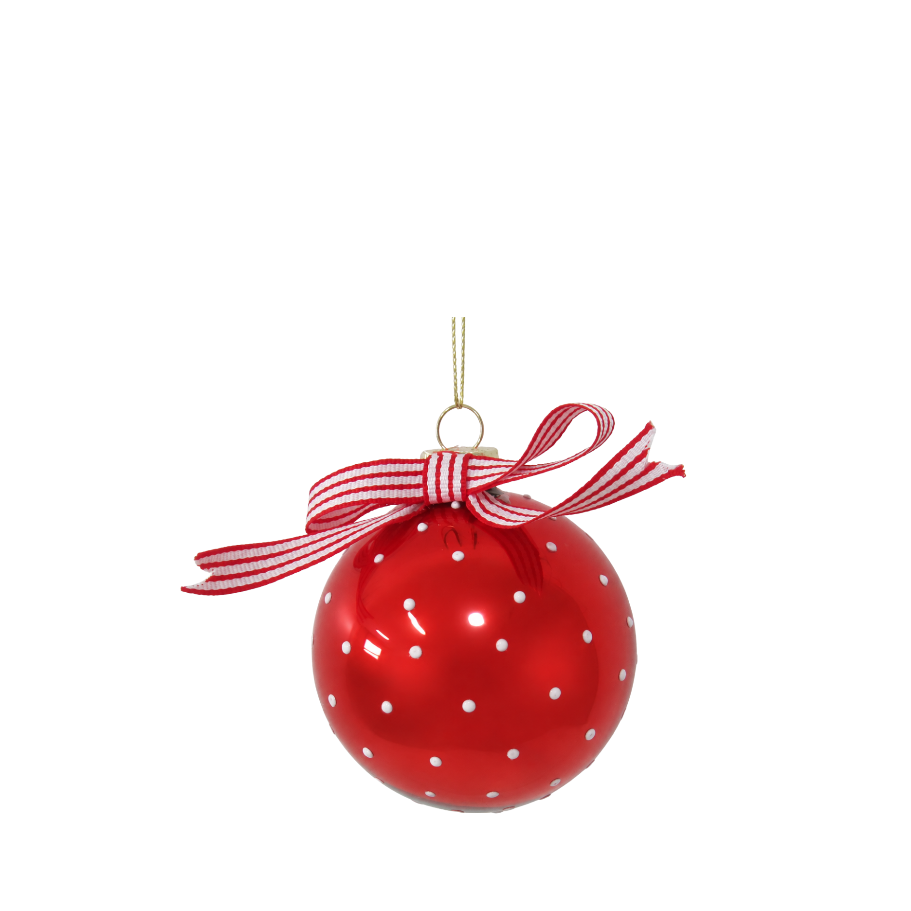 Weihnachtskugel m. gestreifter Schleife