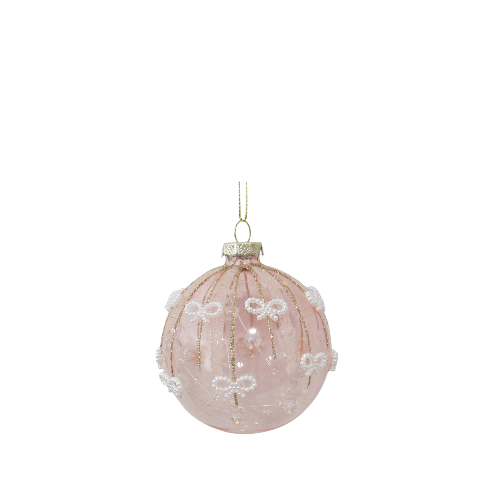 Weihnachtskugel m. Perlenband