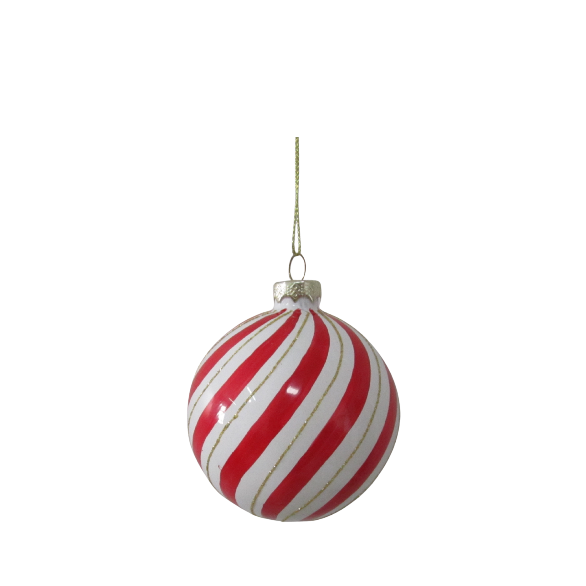 Weihnachtskugel mit roten Streifen