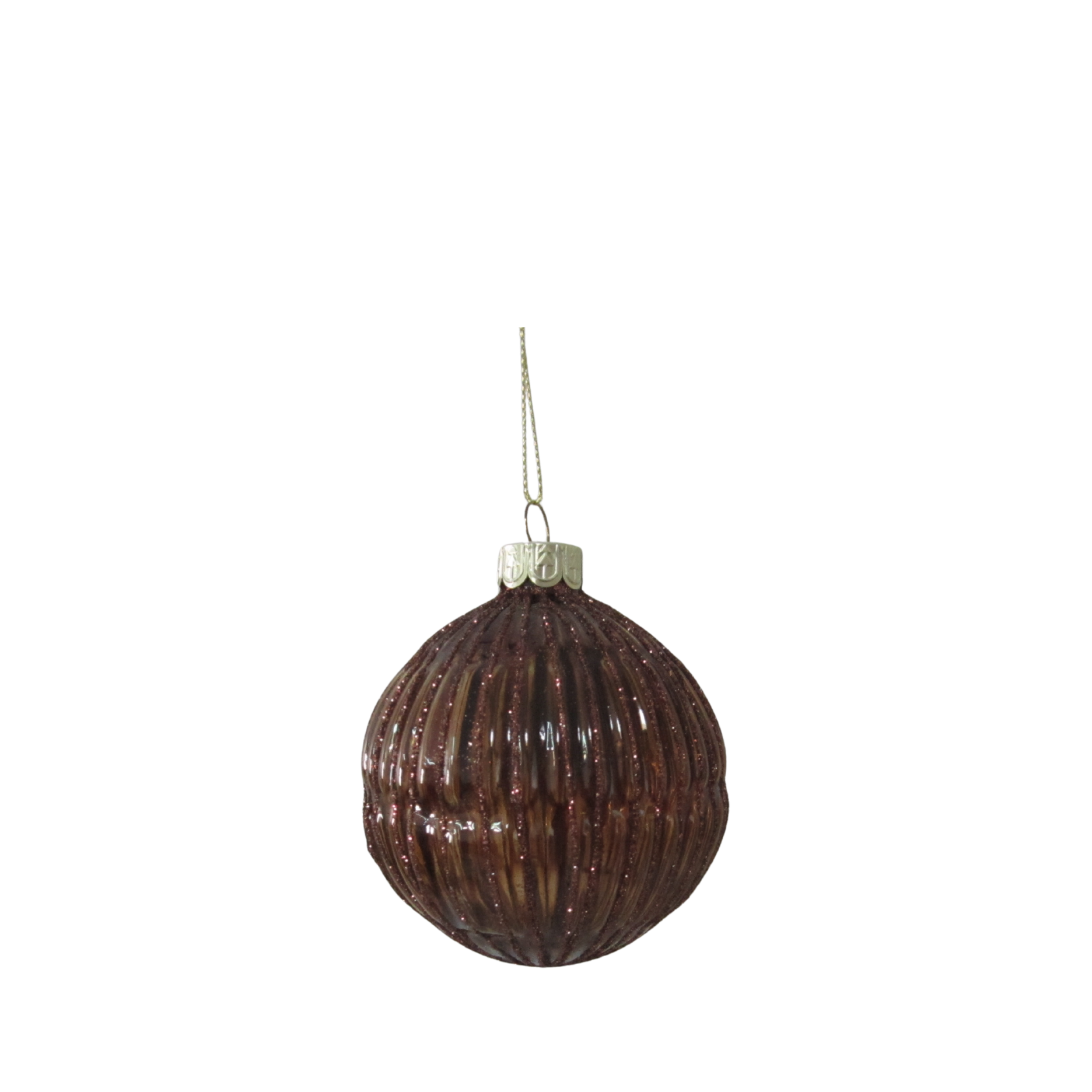 Glaskugel mit gestreiftem Glitzer