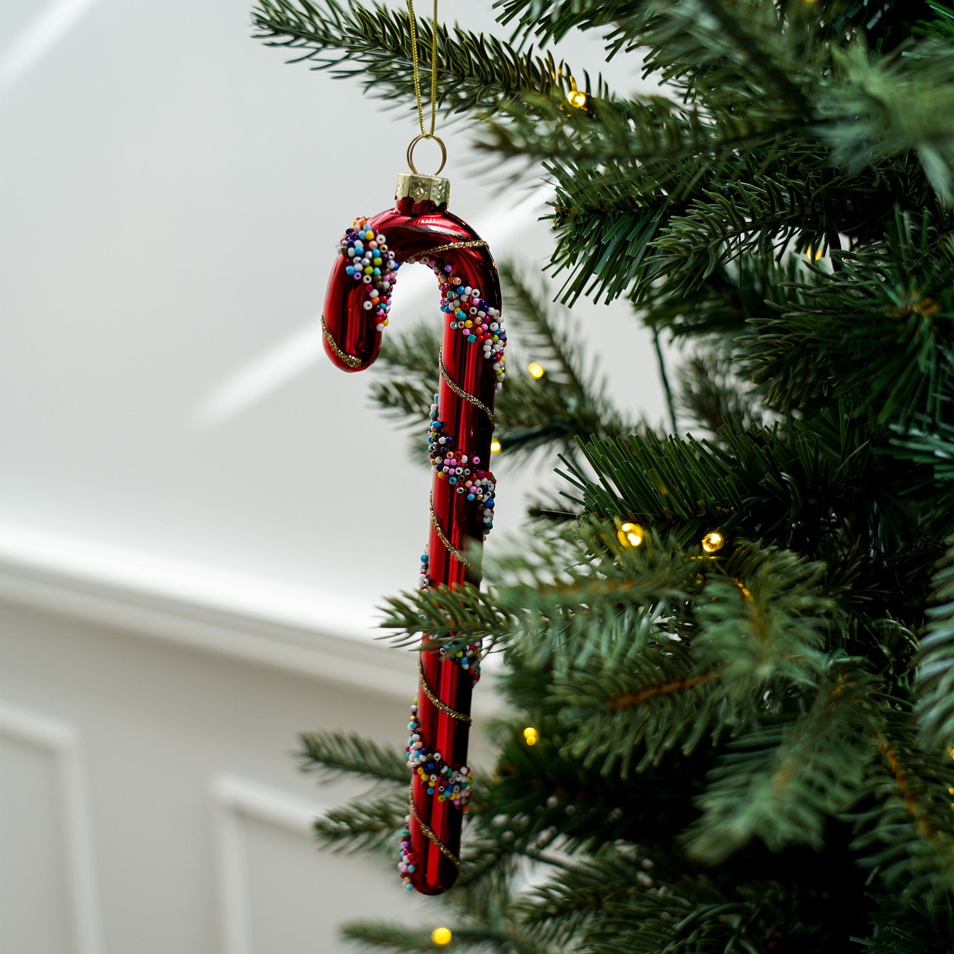 Lutscher-Weihnachtsanhänger m. Zuckerperlen