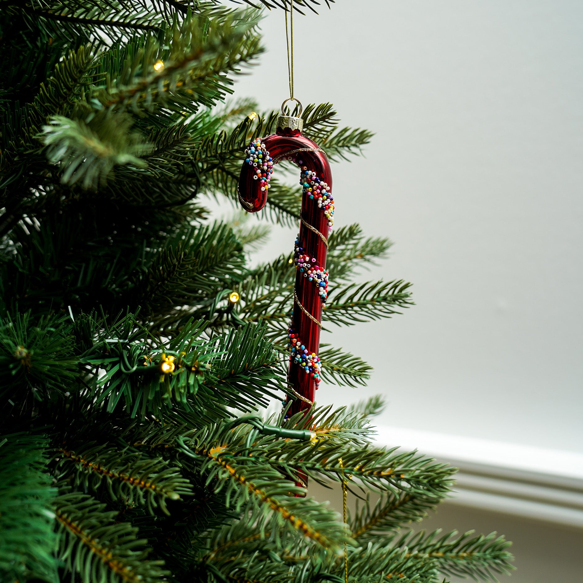 Lutscher-Weihnachtsanhänger m. Zuckerperlen