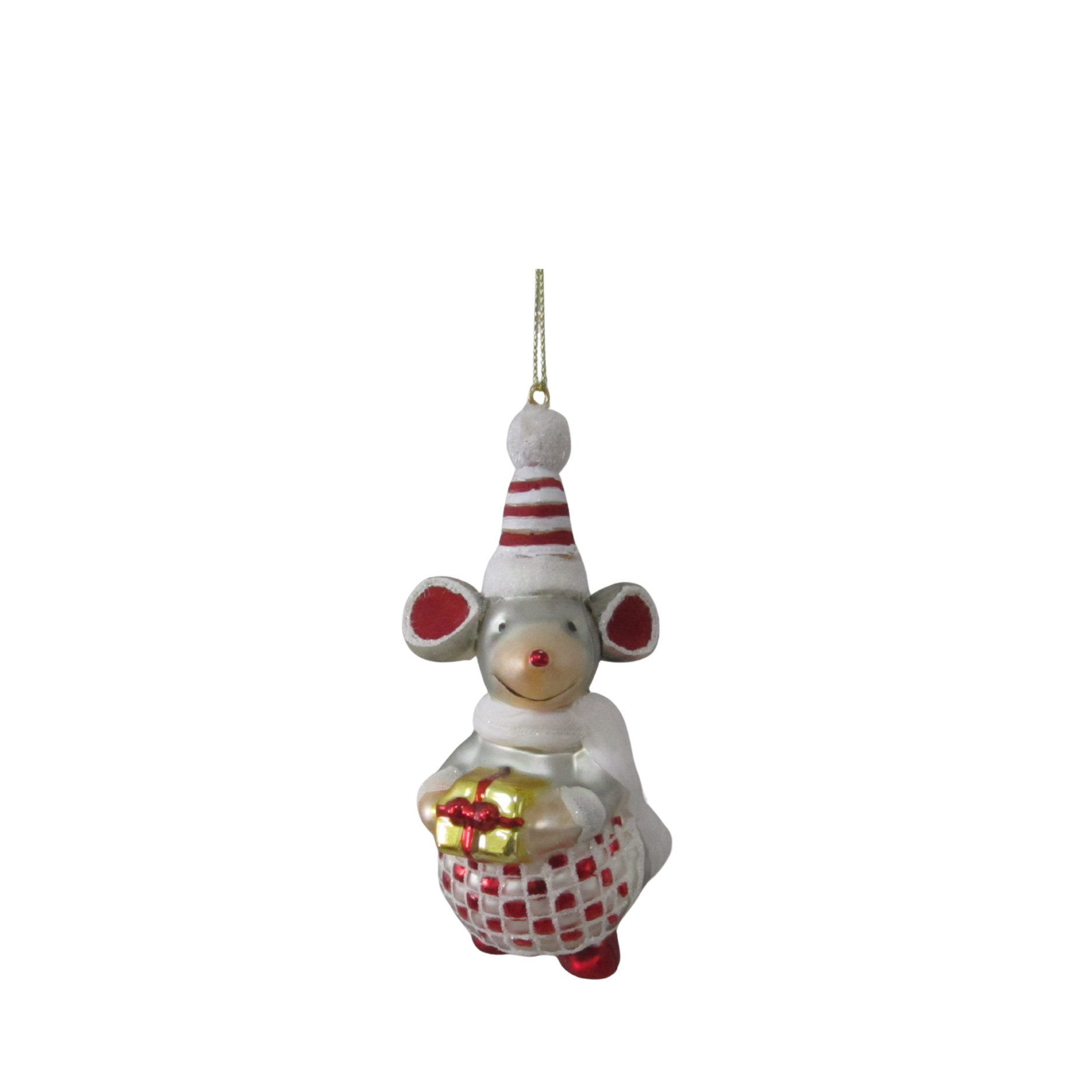 Maus mit Geschenk Weihnachtsanhänger