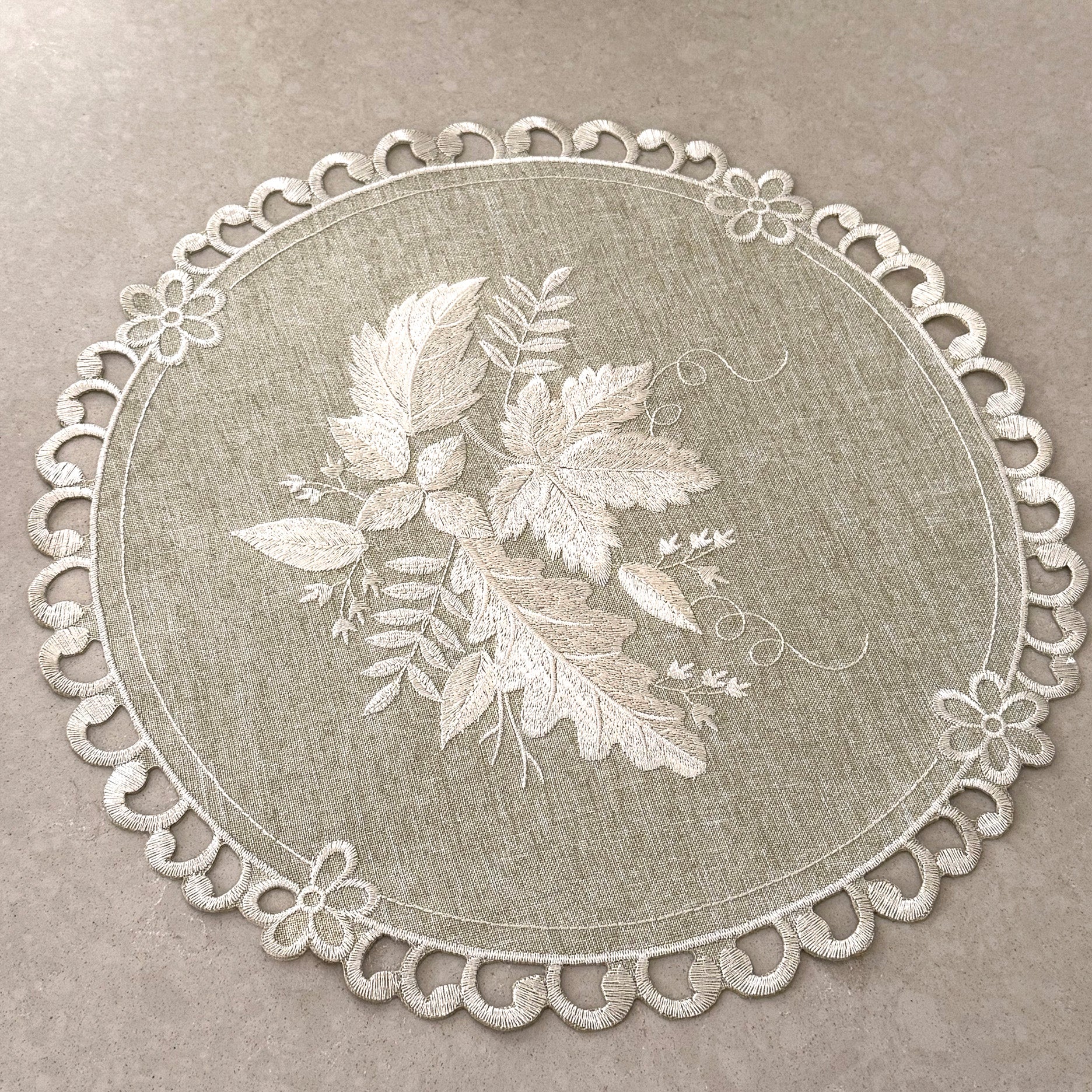 Vintage Spitzen-Tischset, D38 cm