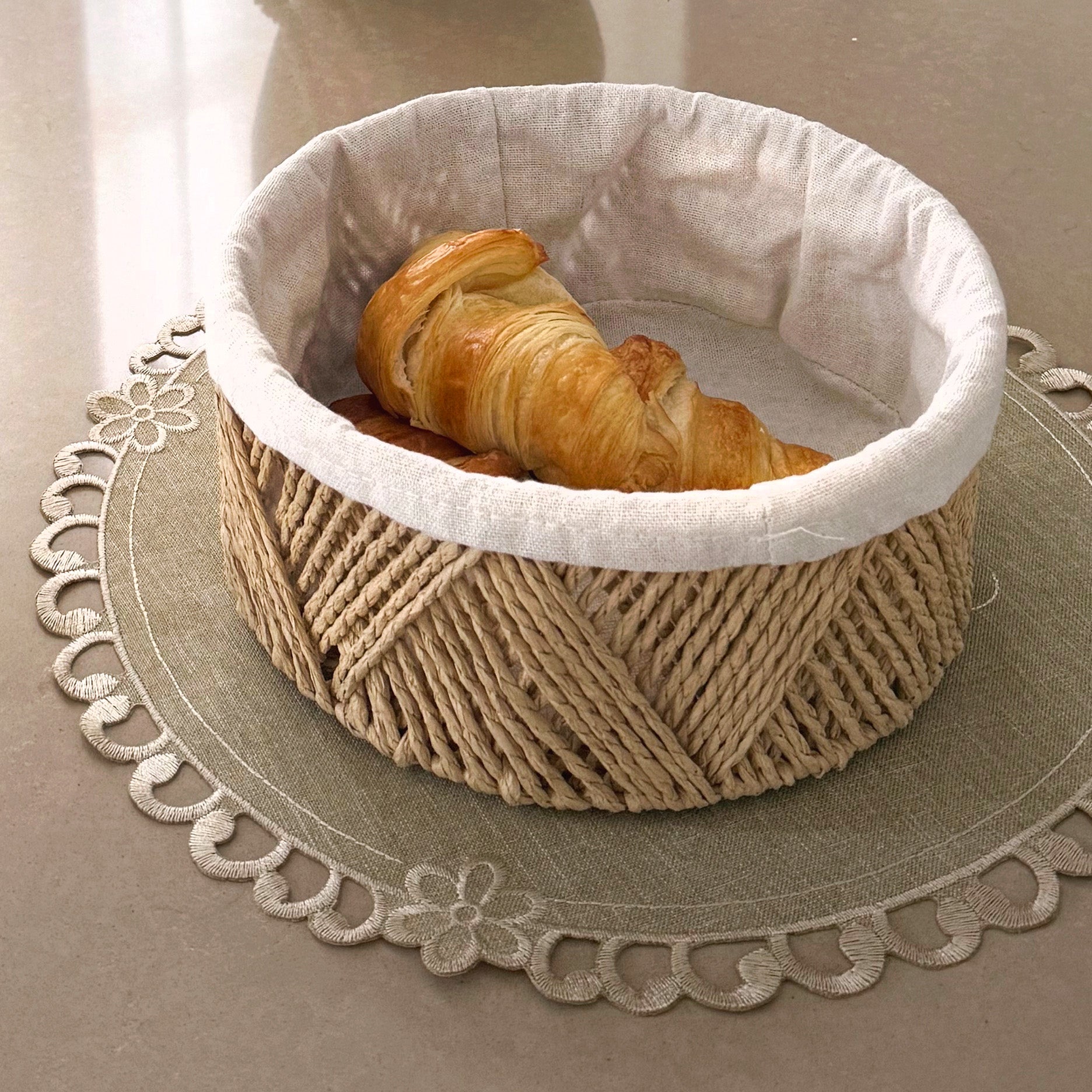 Vintage Spitzen-Tischset, D38 cm