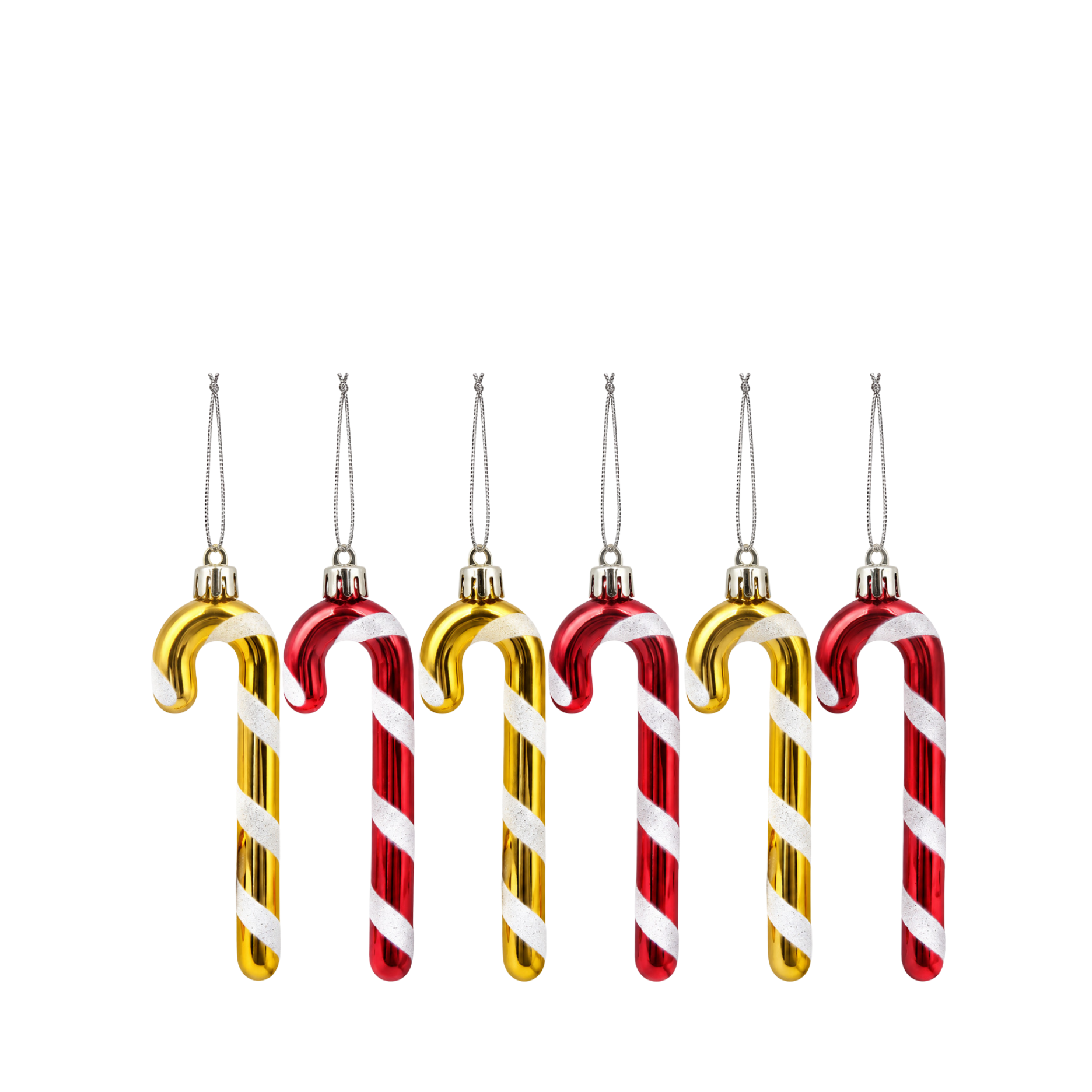 Zuckerstangen-Weihnachtsanhänger – 6 Stück.