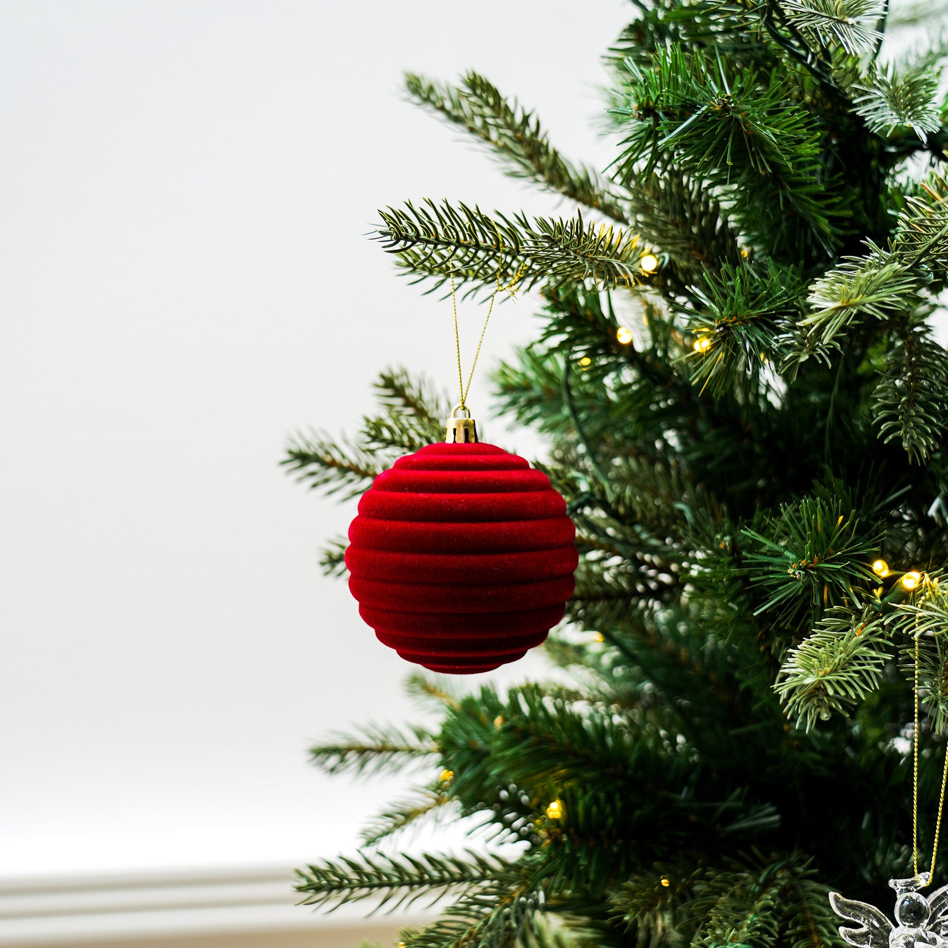 Weihnachtskugel aus Samt - 8 cm