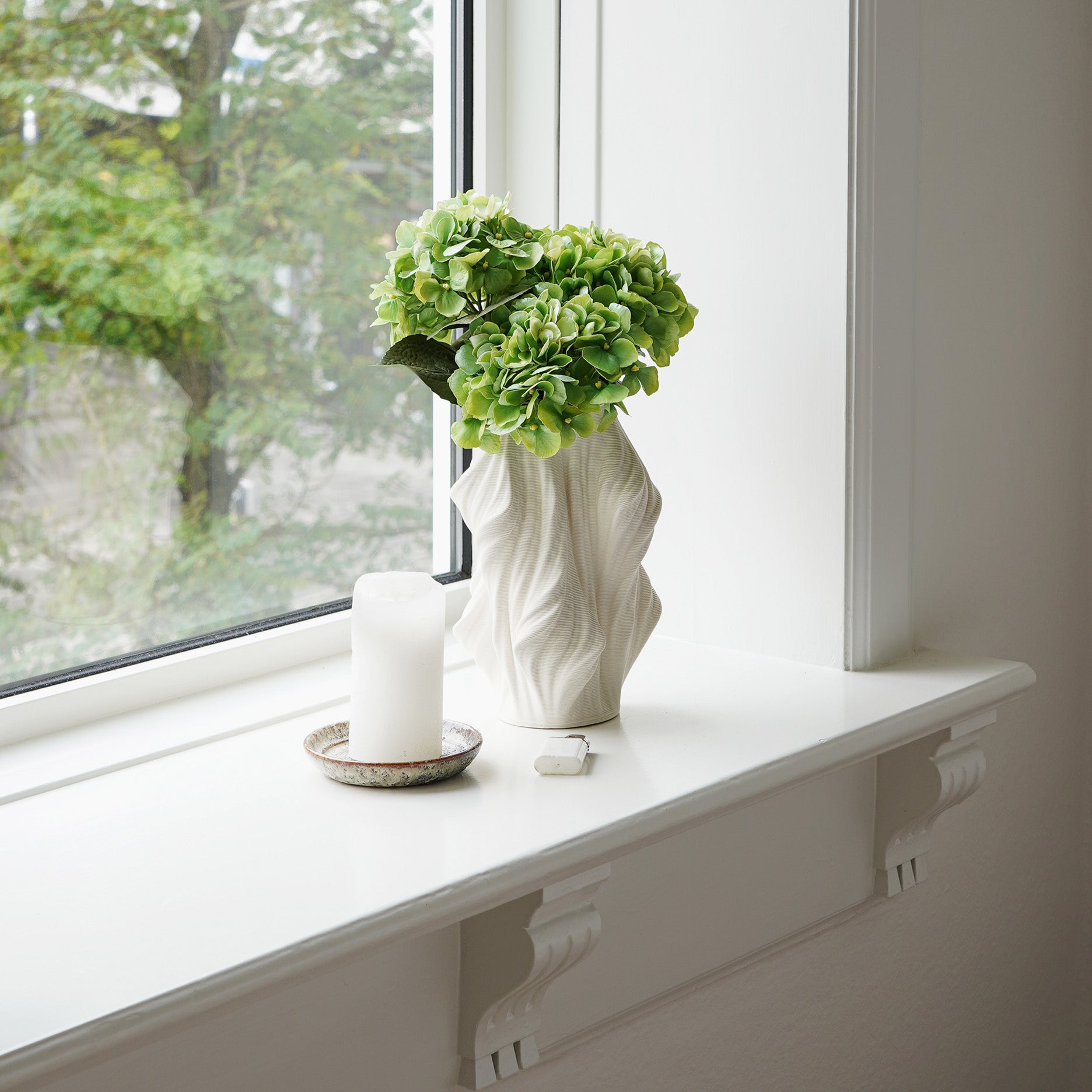 Seidenmatte 3D-Keramikvase – S