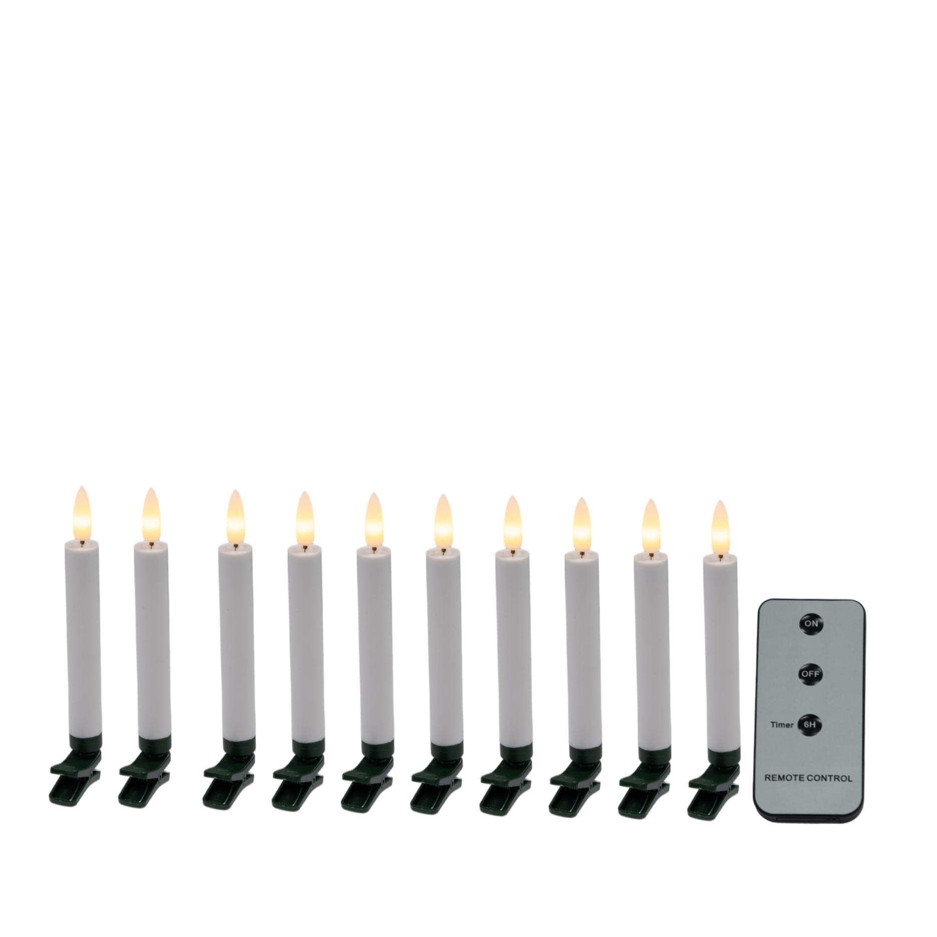 LED-Weihnachtsbaumkerzen mit Clips - 10 Stk.