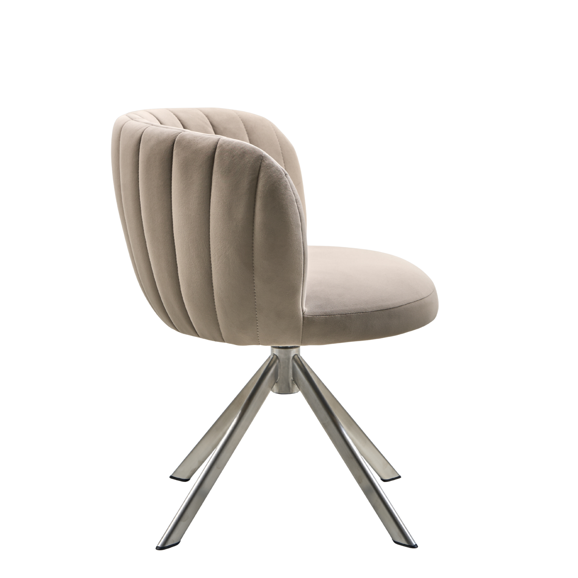 Shelly II spisebordsstol velour m. drejeben (stainless steel)