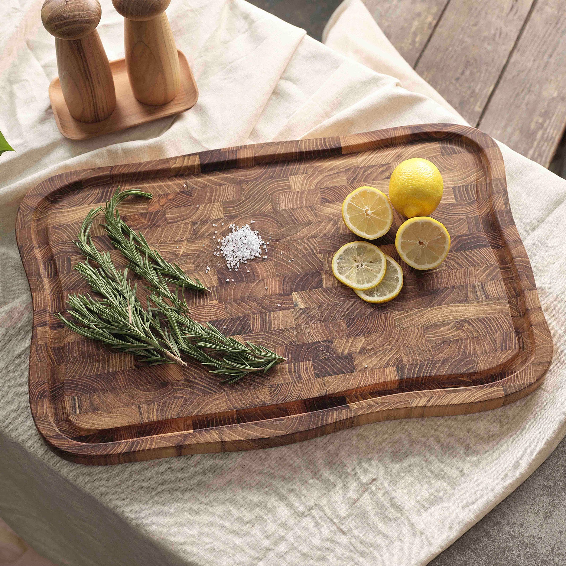 Raw Teak skærebræt 45x33x3cm