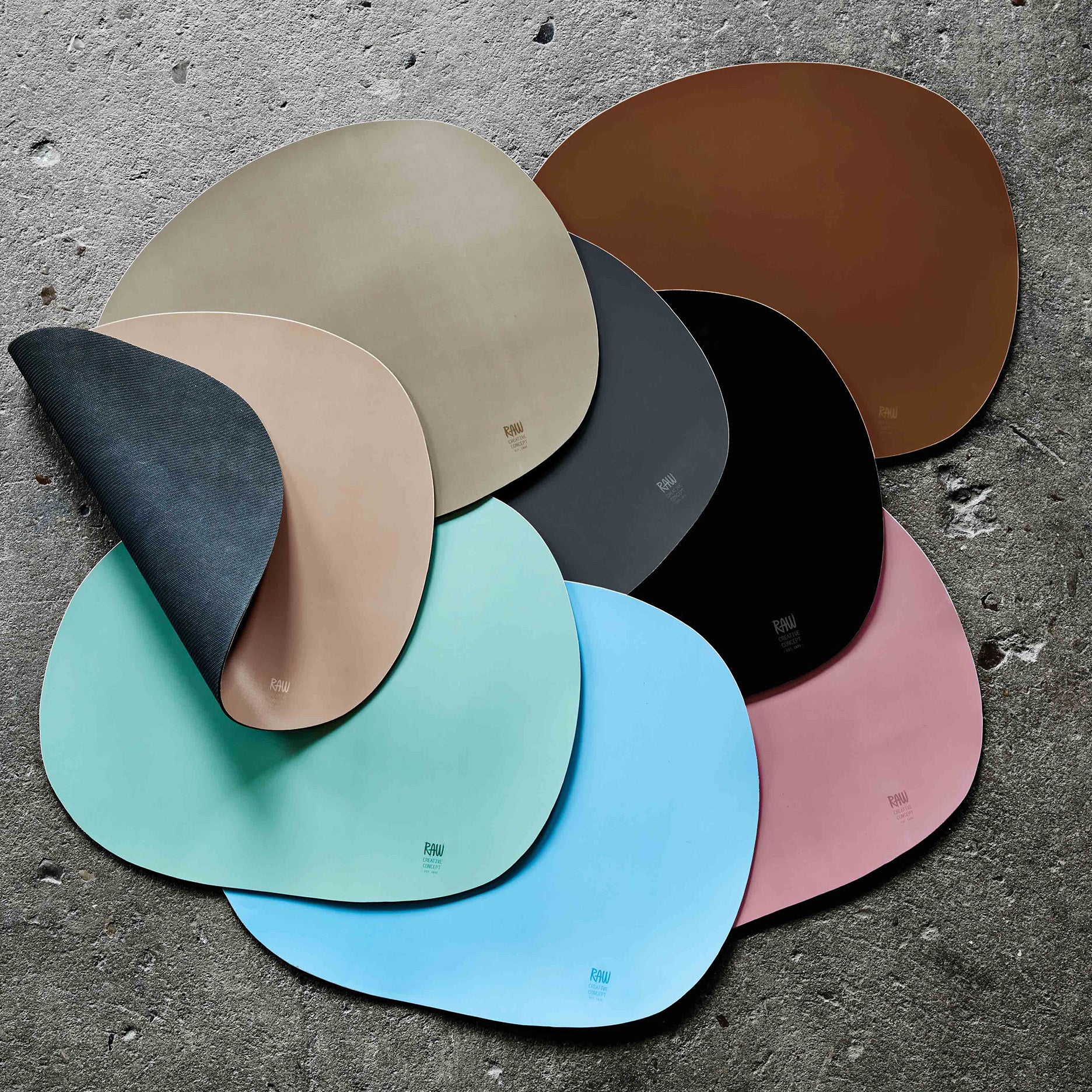 RAW Platzset Soft Surface grau
