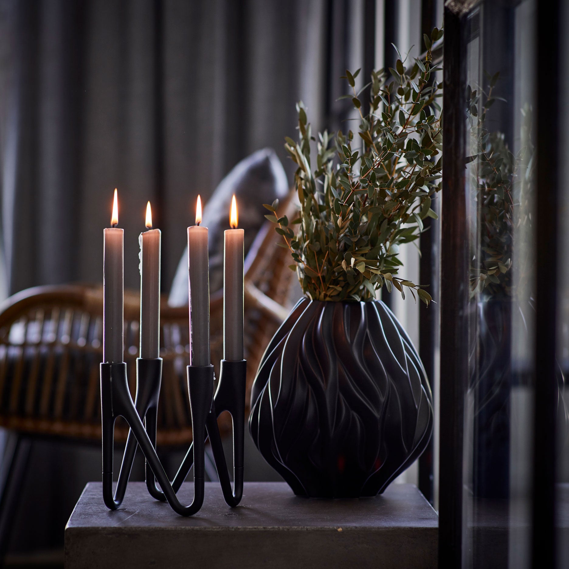 Vase Flame 23 cm Schwarz Morsø