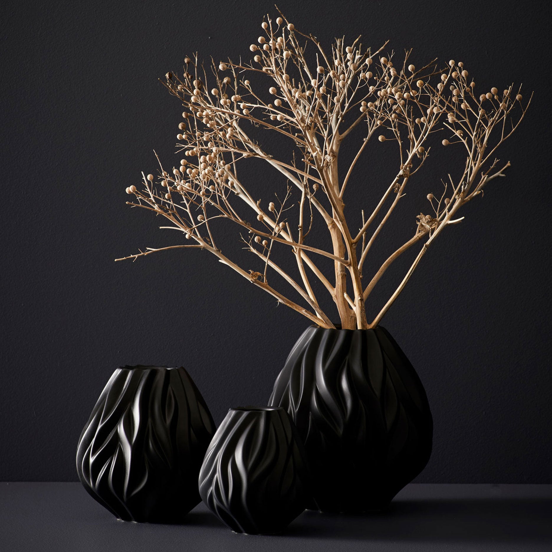 Vase Flame 23 cm Schwarz Morsø