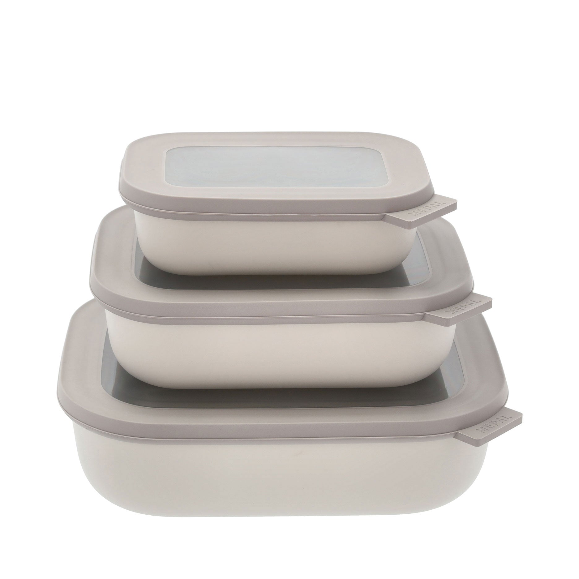 Cirqula rechteckiges Schalenset 3-teilig niedrig Nordic White