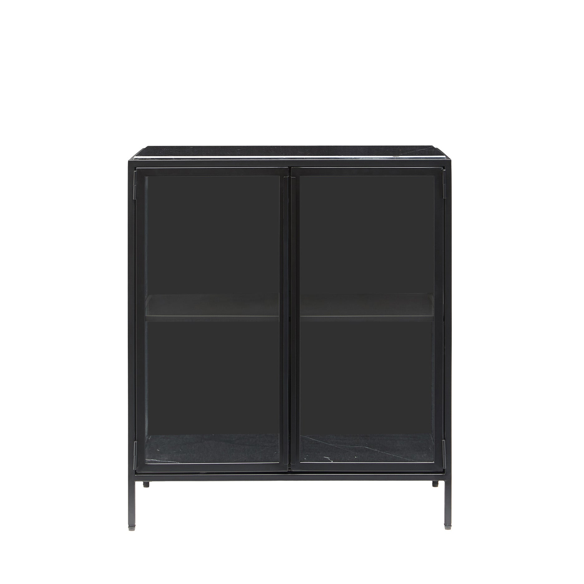 Mason II Vitrinenschrank – schwarzes Metall