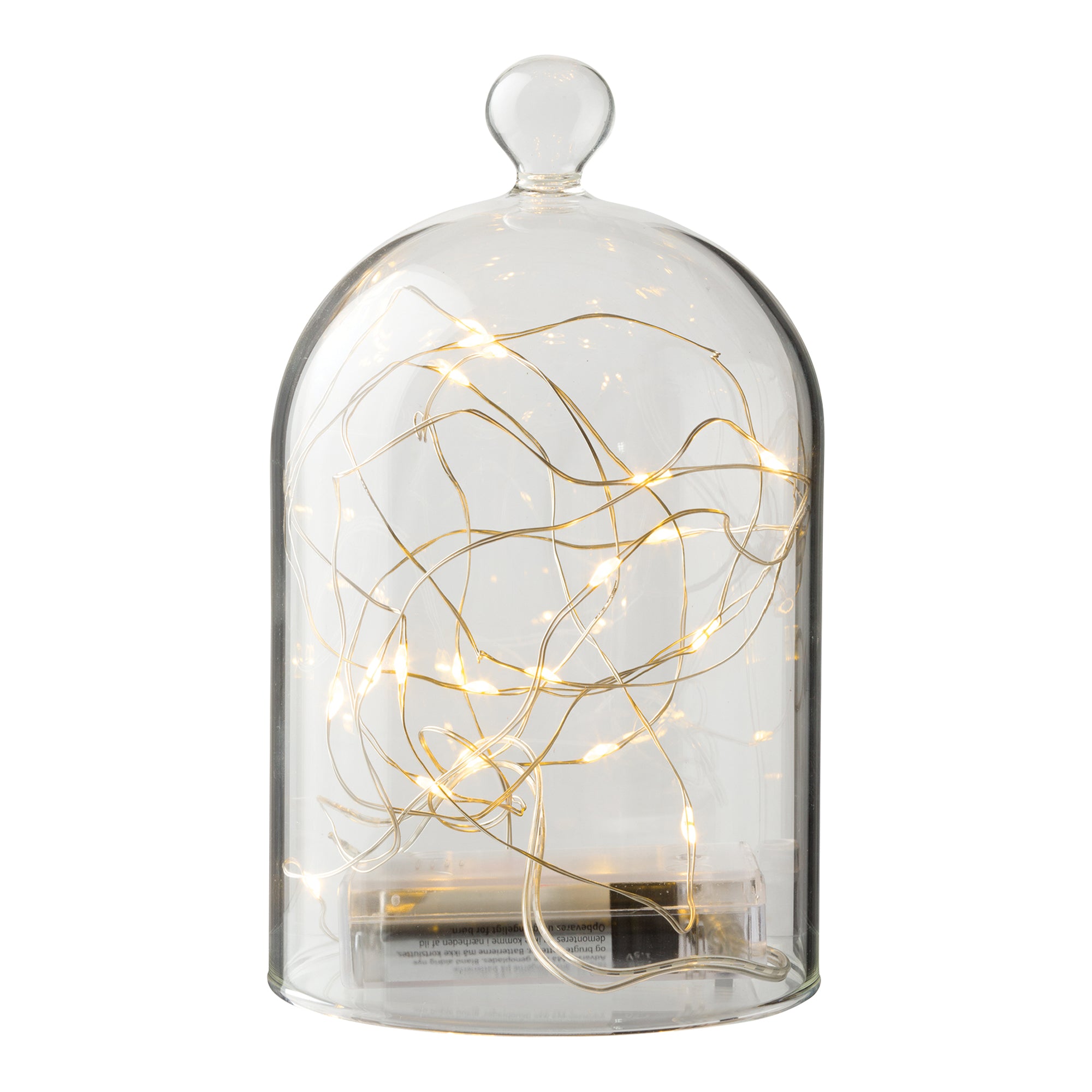 Glas klokke 20 LED lys
