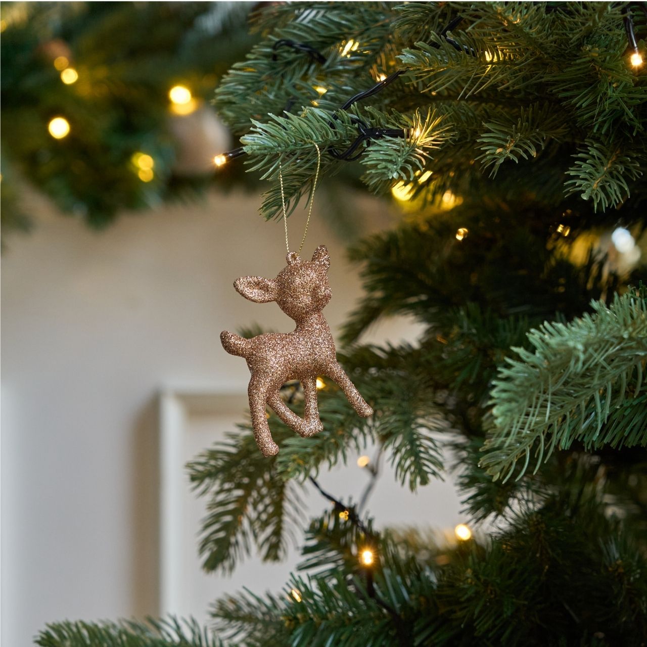 Bambi Weihnachtskugeln mit Glitzer