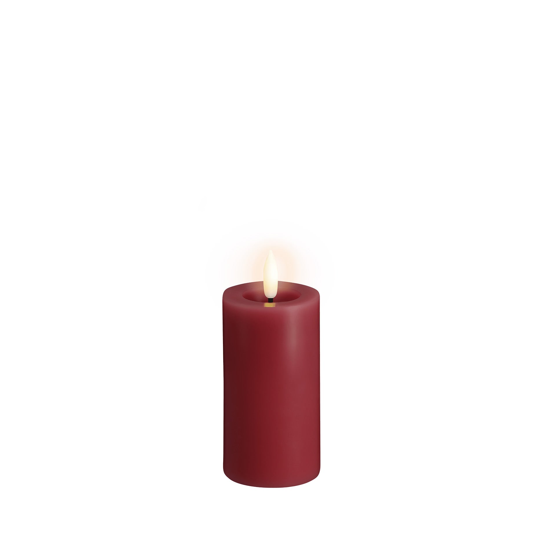 LED Stumpenkerze 4,9x10 cm Cranberry-Rot