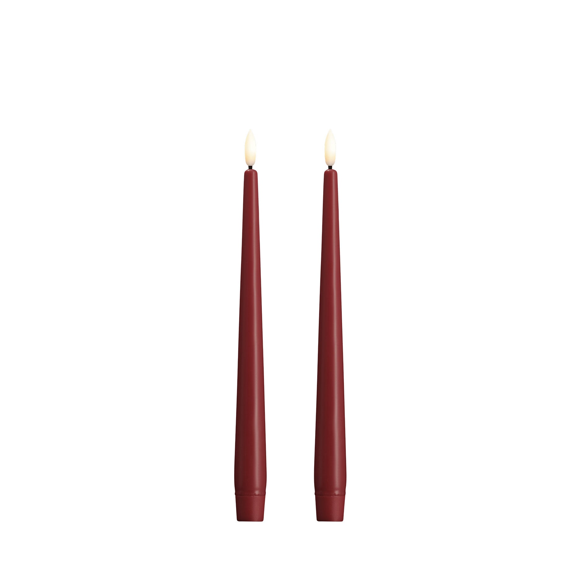 LED Stabkerzen 2 Stk 2,3 x 25 cm cranberry red