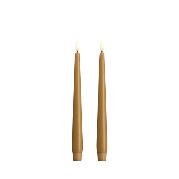 LED Stabkerzen 2 Stk 2,3 x 25 cm honey mustard