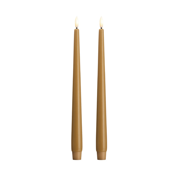 LED Stabkerzen 2 Stk 23 x 30 cm honey mustard