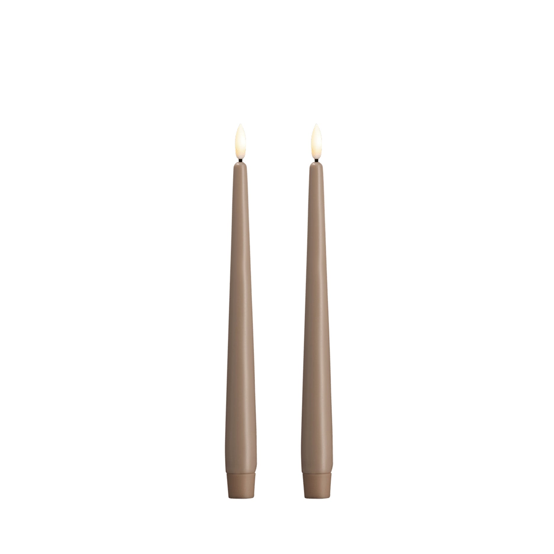 LED Stabkerzen 2 Stk 2,3 x 25 cm sand