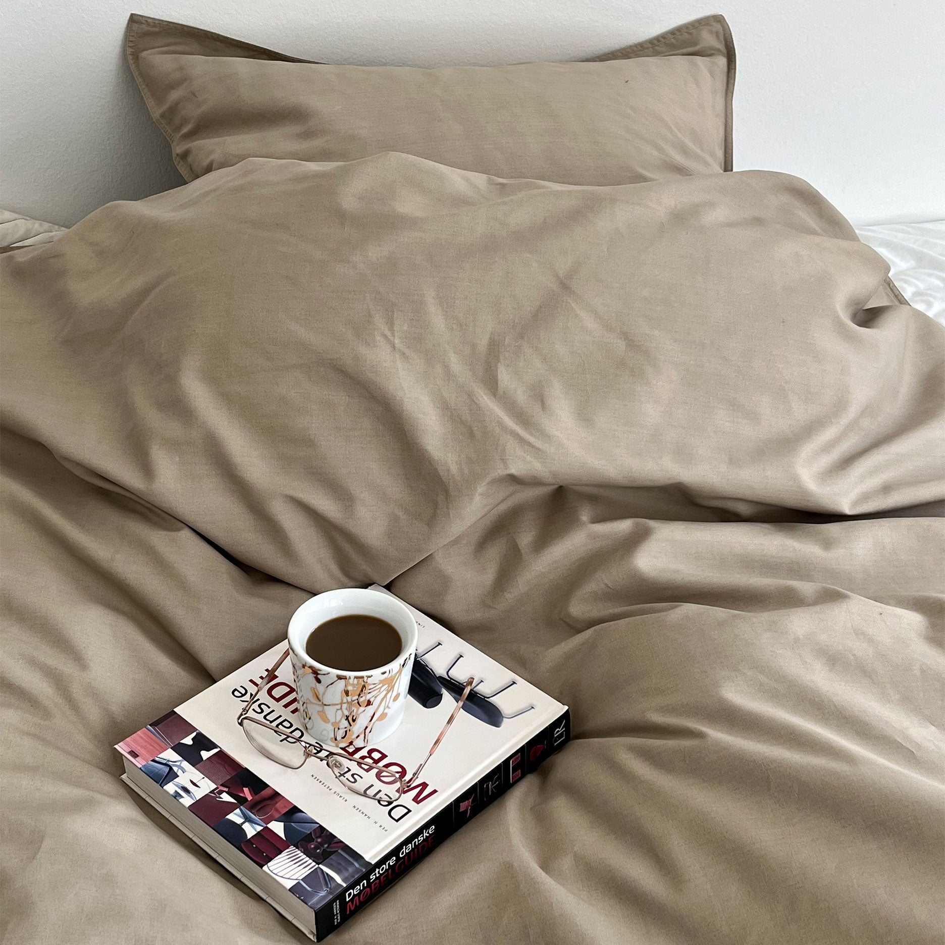 Percale-Bettwäsche 140x200 cm in der Farbe Mud