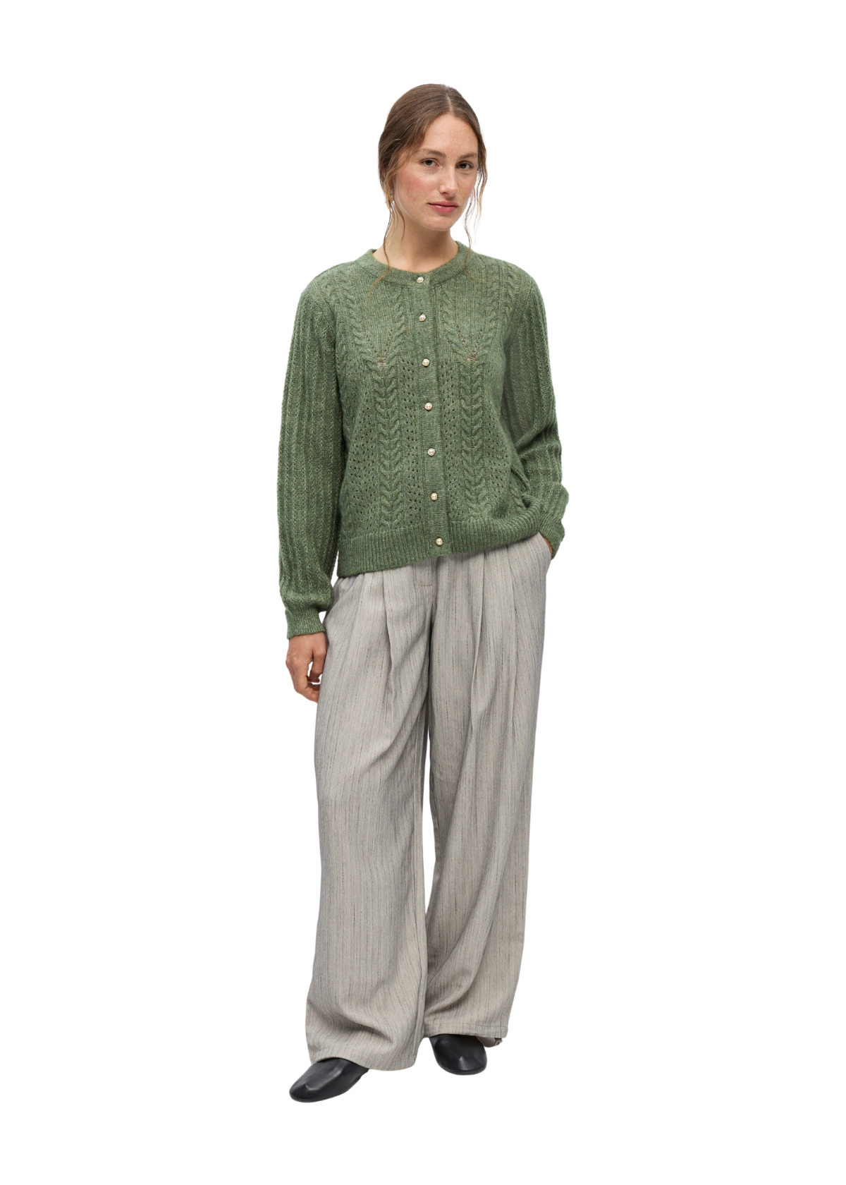 OBJFlora Strik Knap Cardigan