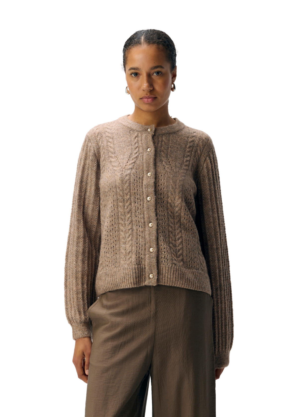 OBJFlora Strik Knap Cardigan