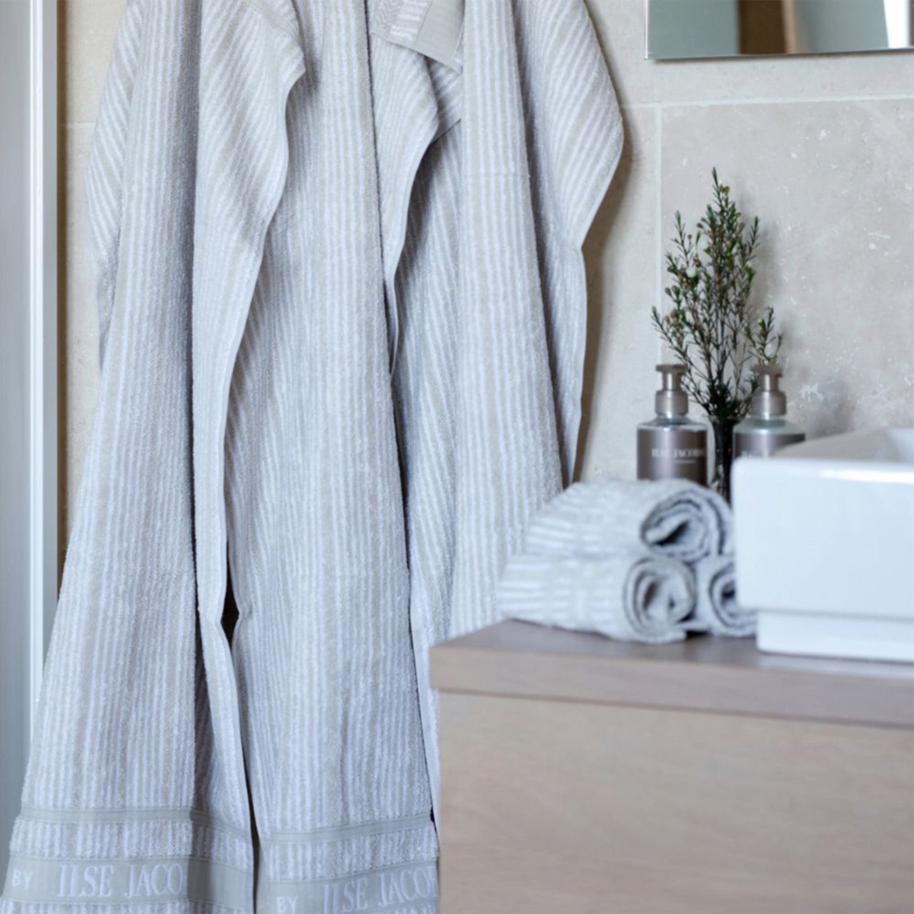 Handtücher 2 Stück 50×100 cm – Sand/beige gestreift