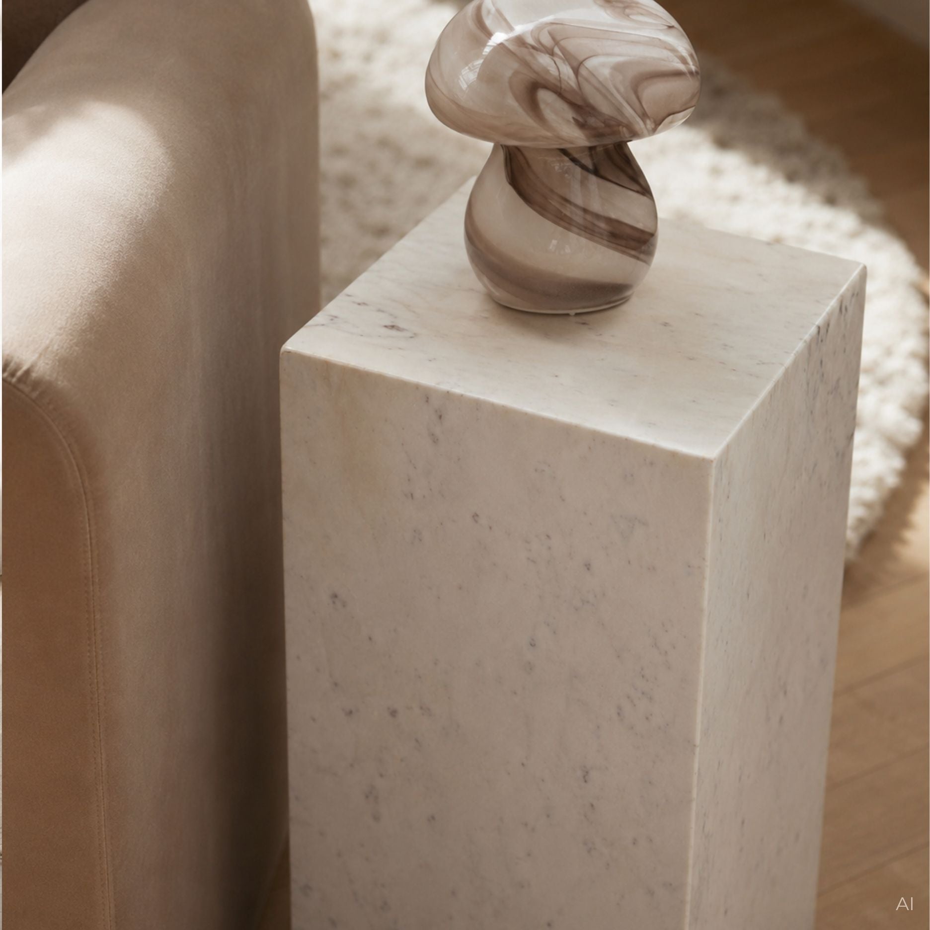 Weißes Marmor Podest H65 cm