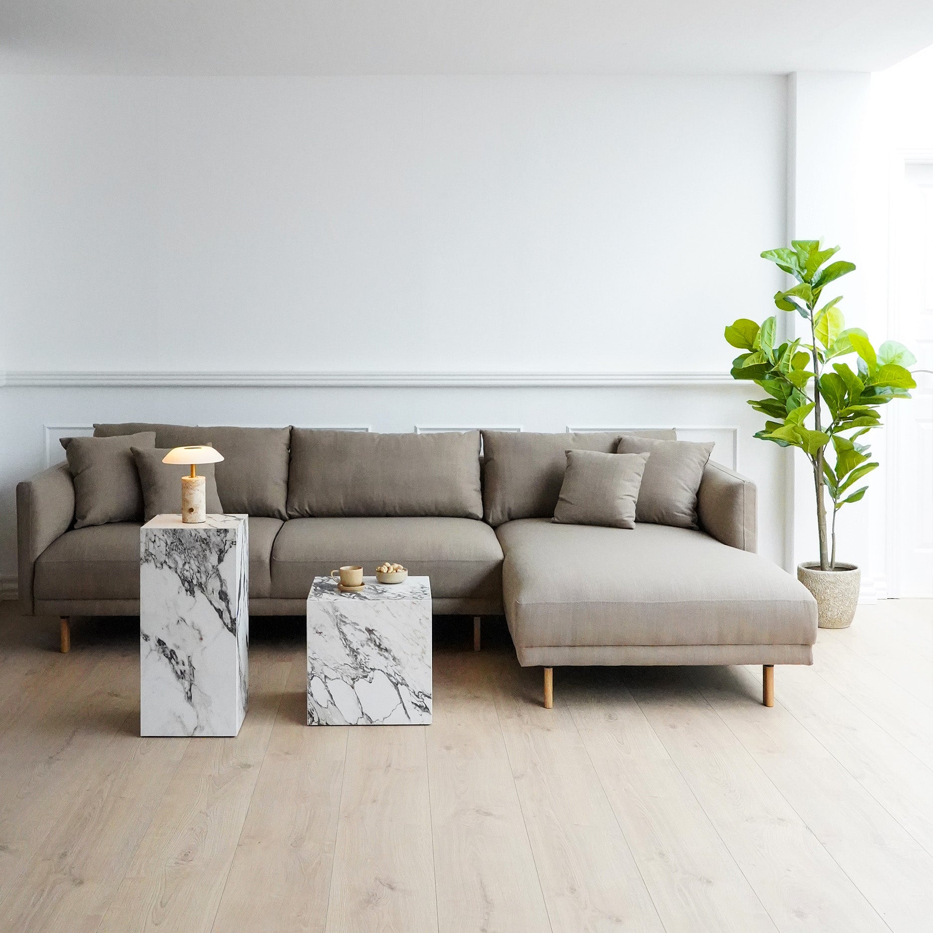 Capella II Chaiselong-Sofa, Eiche – rechts ausgerichtet