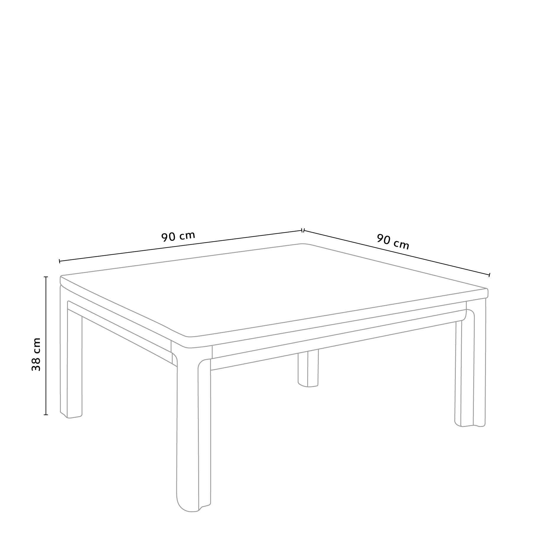New Carver Sofatisch 90x90 cm – Furnier